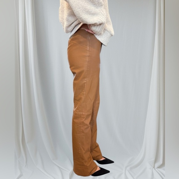 Vakko VS2 Vintage Beige Leather Pants Y2K - Picture 3 of 16